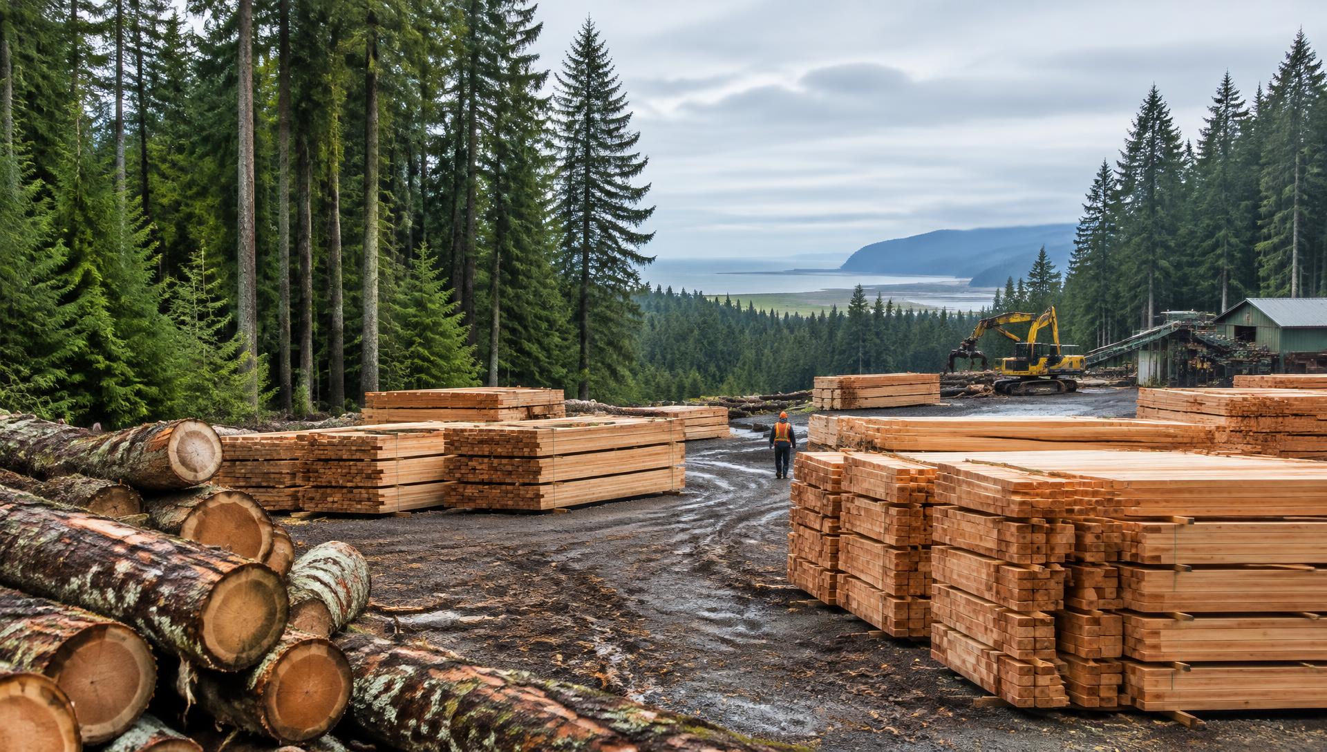 Timber operation among the forests near the Oregon coast